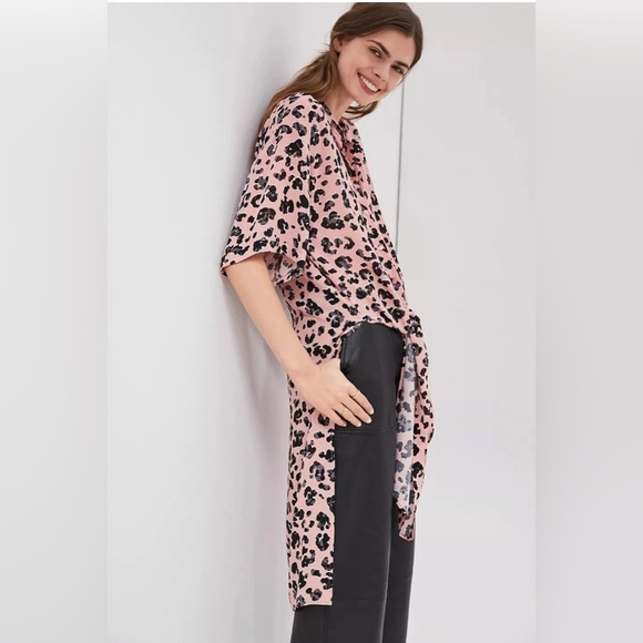 Maeve By Anthropologie Rita Printed Tunic Blouse Leopard Print Size Small - Picture 2 of 16